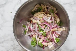Shredded Chicken with Onions
